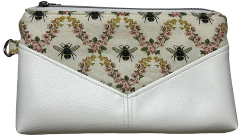 Floral Bees Clutch | Removable Wrist Strap