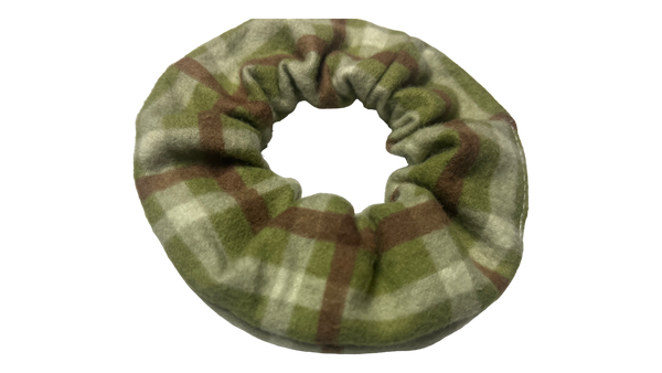 Green Holiday Flannel Scrunchie
