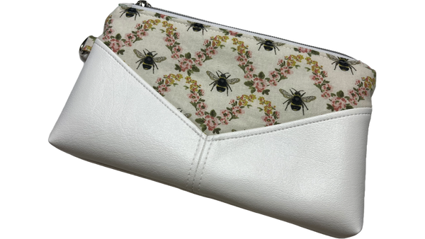 Floral Bees Clutch | Removable Wrist Strap