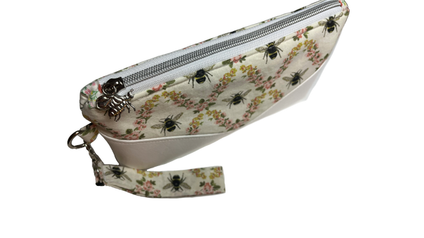 Floral Bees Clutch | Removable Wrist Strap