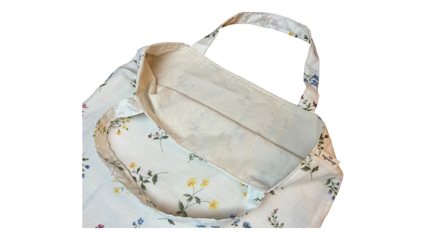 Delicate Floral Tote Bag - Thrifted Materials