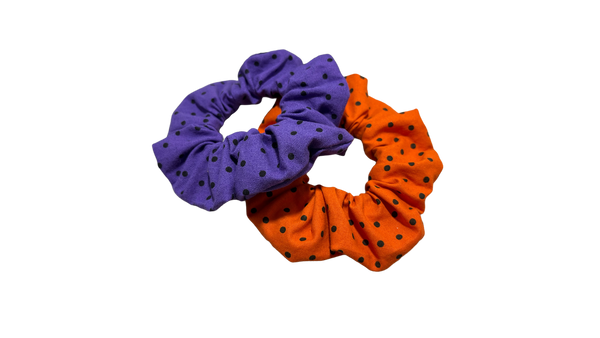 Orange & Purple Dots Scrunchie