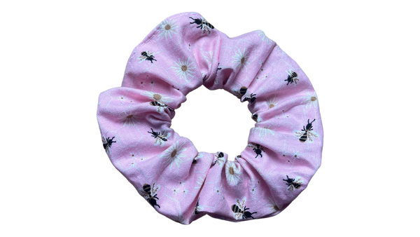 Pink Bees Scrunchie