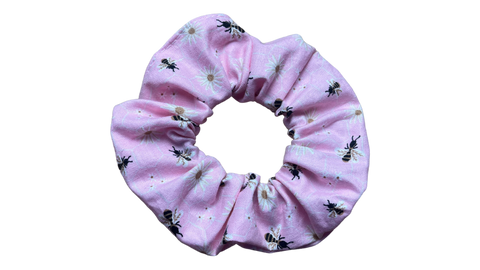 Pink Bees Scrunchie