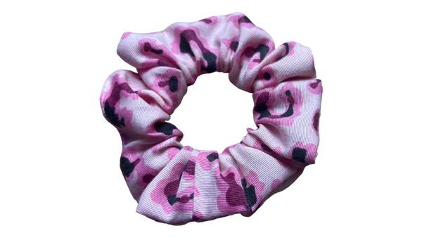 Pink Leopard Print Scrunchie - Thrifted Materials